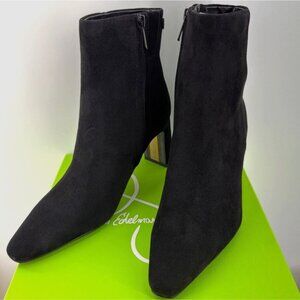 Sam Edelman Saige Women's Suede Booties Black Ankle block Heel Boots Size 9